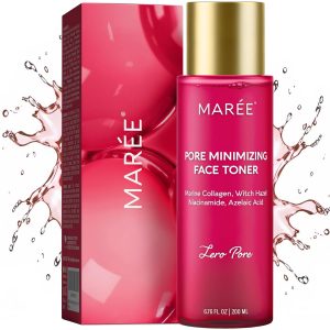 Pore Minimizer for Face Toner – Witch Hazel Toner with Niacinamide & Marine Collagen – Gentle Exfoliating Oil Control Facial Toner for Women – BHA Liquid Exfoliant – Alcohol Free Tonico Facial