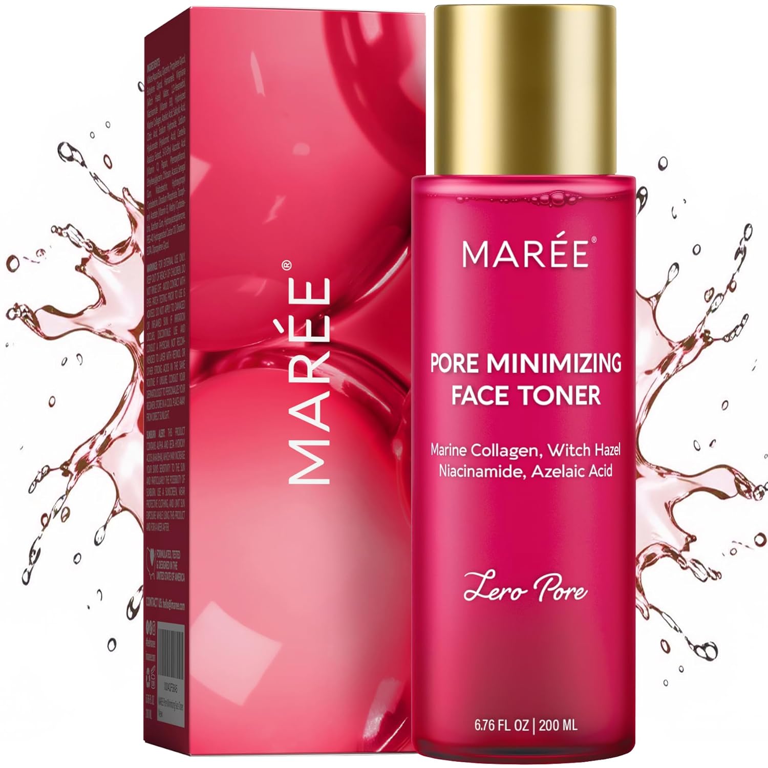Pore Minimizer for Face Toner – Witch Hazel Toner with Niacinamide & Marine Collagen – Gentle Exfoliating Oil Control Facial Toner for Women – BHA Liquid Exfoliant – Alcohol Free Tonico Facial Pore Minimizer for Face Toner – Witch Hazel Toner with Niacinamide & Marine Collagen – Gentle Exfoliating Oil Control Facial Toner for Women – BHA Liquid Exfoliant – Alcohol Free Tonico Facial