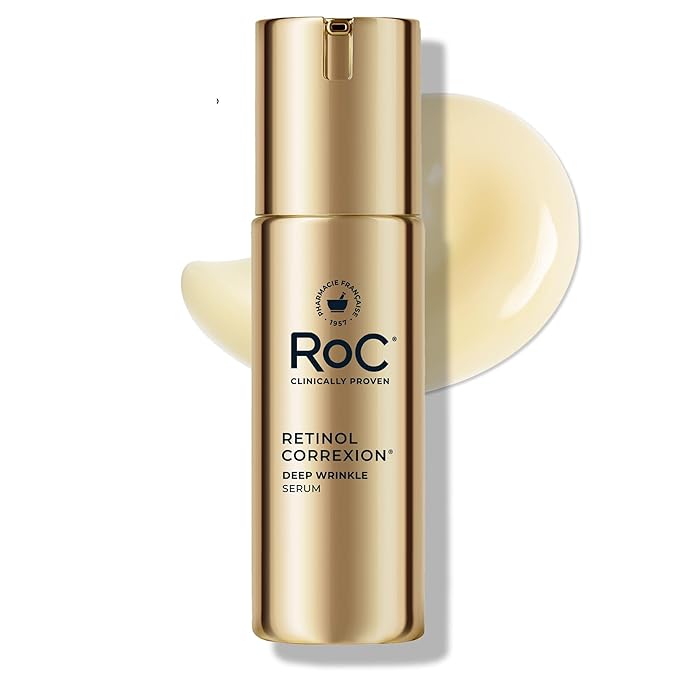 RoC Retinol Correxion Deep Wrinkle Retinol Face Serum with Ascorbic Acid, Anti-Aging Treatment for Fine Lines, Dark Spots, Post Acne Scars RoC Retinol Correxion Deep Wrinkle Retinol Face Serum with Ascorbic Acid, Anti-Aging Treatment for Fine Lines, Dark Spots, Post Acne Scars