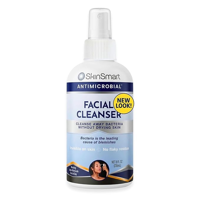 SkinSmart Antimicrobial Facial Cleanser for Breakouts & Blemishes; Hypochlorous Acid Formula Targets Bacteria to Reduce Skin Irritation SkinSmart Antimicrobial Facial Cleanser for Breakouts & Blemishes; Hypochlorous Acid Formula Targets Bacteria to Reduce Skin Irritation