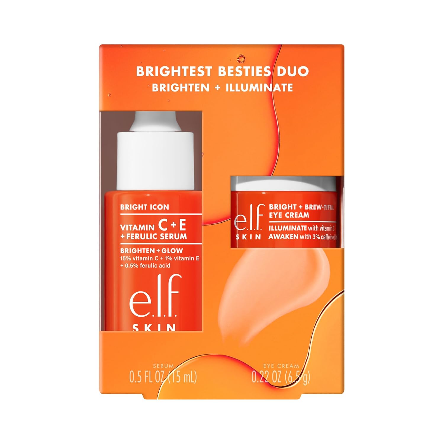 e.l.f. SKIN Brightest Besties Duo, Travel-Sized Skincare Set, Brightening Face Serum & Vitamin C Eye Cream, Boosts Radiance, Depuffs & Evens Skin Tone, Vegan & Cruelty-Free e.l.f. SKIN Brightest Besties Duo, Travel-Sized Skincare Set, Brightening Face Serum & Vitamin C Eye Cream, Boosts Radiance, Depuffs & Evens Skin Tone, Vegan & Cruelty-Free