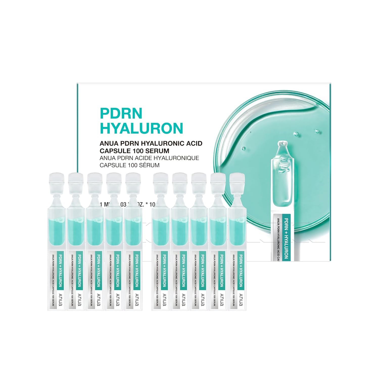 Anua PDRN Hyaluronic Acid Capsule 100 Serum, Radiant Face Salmon DNA, Hyaluronic Acid, Hydration, Moisture Plumping Effect, Lightweight, Glass Skin Anua PDRN Hyaluronic Acid Capsule 100 Serum, Radiant Face Salmon DNA, Hyaluronic Acid, Hydration, Moisture Plumping Effect, Lightweight, Glass Skin
