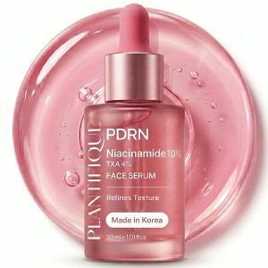 PLANTIFIQUE Niacinamide 10% Face Serum – Korean Brightening Serum for Dark Spots, Hyperpigmentation & Even Skin Tone – Anti-Aging, Pore Minimizing, Illuminating – Phyto PDRN, Vitamins