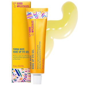 Good Molecules Yerba Mate Wake Up Eye Gel, Caffeine Under Eye Cream, 15 ml | Refreshes and hydrates tired under eyes with caffeine