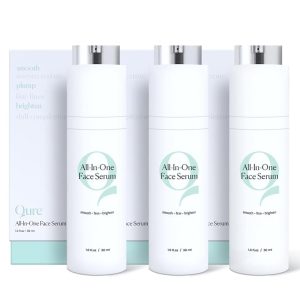 Qure All In One Hyaluronic Acid Serum for Face, Facial Serum With Niacinamides, Retinol, Lactic & Mandelic Acid, Bakuchiol, Peptides & Vitamin C