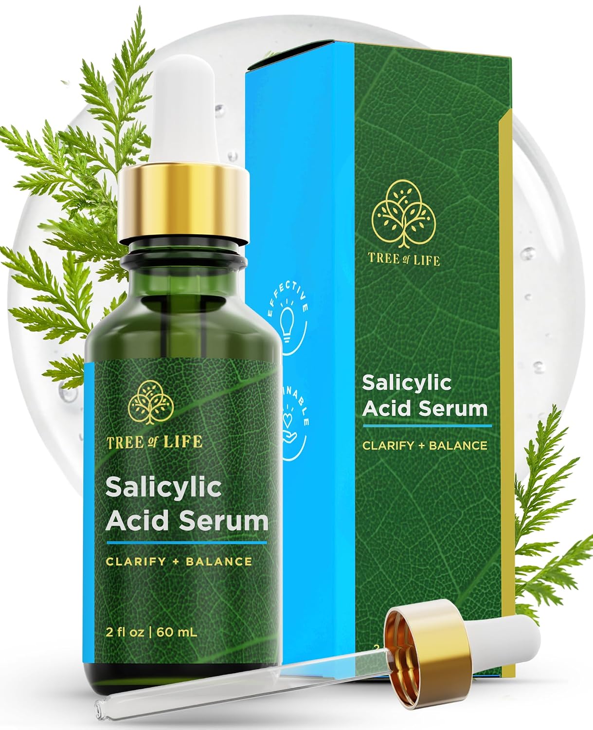 Tree of Life 2% Salicylic Acid Serum for Face w AHA & PHA Liquid - Pore Minimizer & Clogged Pores Treatment - Suitable for Sensitive Skin Tree of Life 2% Salicylic Acid Serum for Face w/AHA & PHA Liquid - Pore Minimizer & Clogged Pores Treatment - Suitable for Sensitive Skin