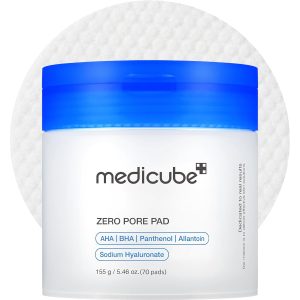 medicube Toner Pads Zero Pore Pad 2.0 for Exfoliation and Pore Care | Dual-Textured Facial Pad with 4.5% AHA Lactic Acid