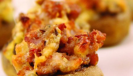 Sausage-Parmesan Mushrooms