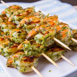 Shrimp Skewers With Pesto