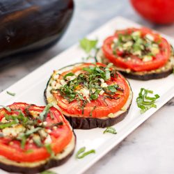 Baked Aubergines, Tomatoes And Feta