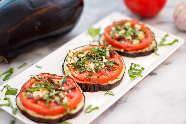 Baked Aubergines, Tomatoes And Feta