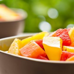 Warm Tropical Fruit Salad Baskets