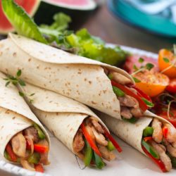 Turkey Fajitas with Baby Spinach & Red Peppers