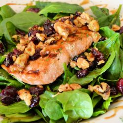 Grilled Salmon and Spinach Salad