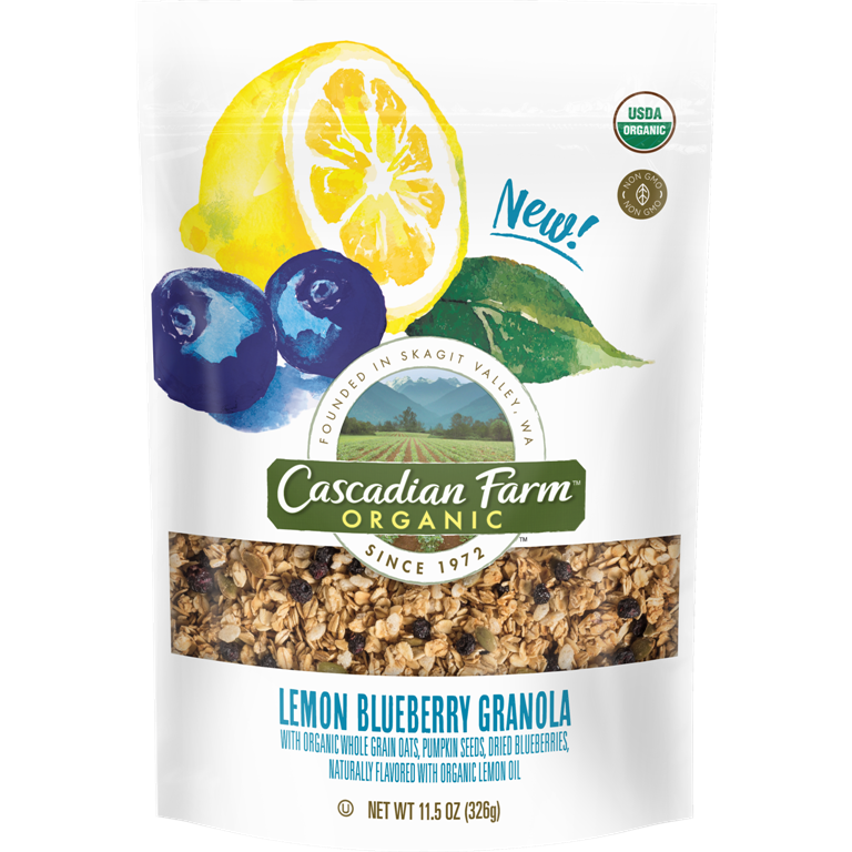 Cascadian Farm Organic Lemon Blueberry Granola Package