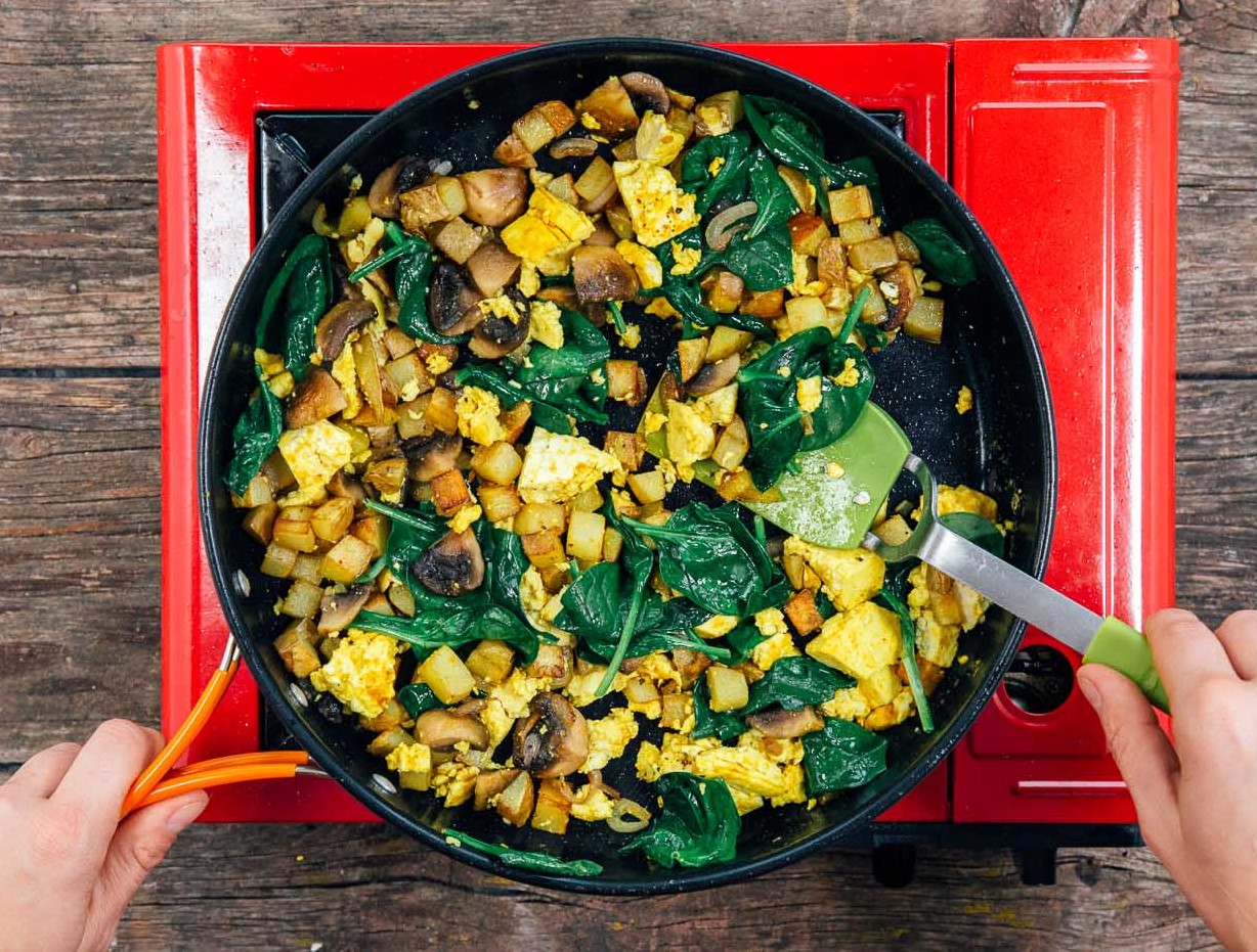 Scrambled Turmeric Tofu with Greens Women Fitness