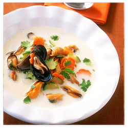 Mussel Soup and Winter Vegetables