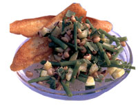 Marinated courgette and bean salad
